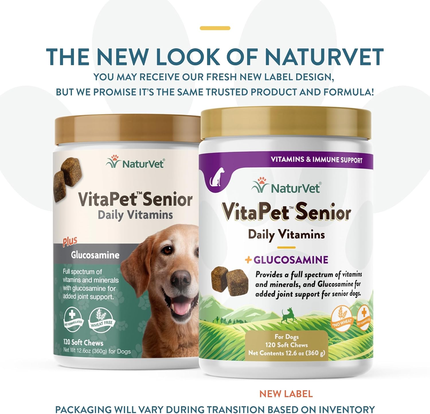 NaturVet VitaPet Senior Daily Vitamin Dog Supplements Plus Glucosamine – Includes Full-Spectrum Vitamins, Minerals – Joint Support for Older, Active Dogs – 120 Ct. Soft Chews-1