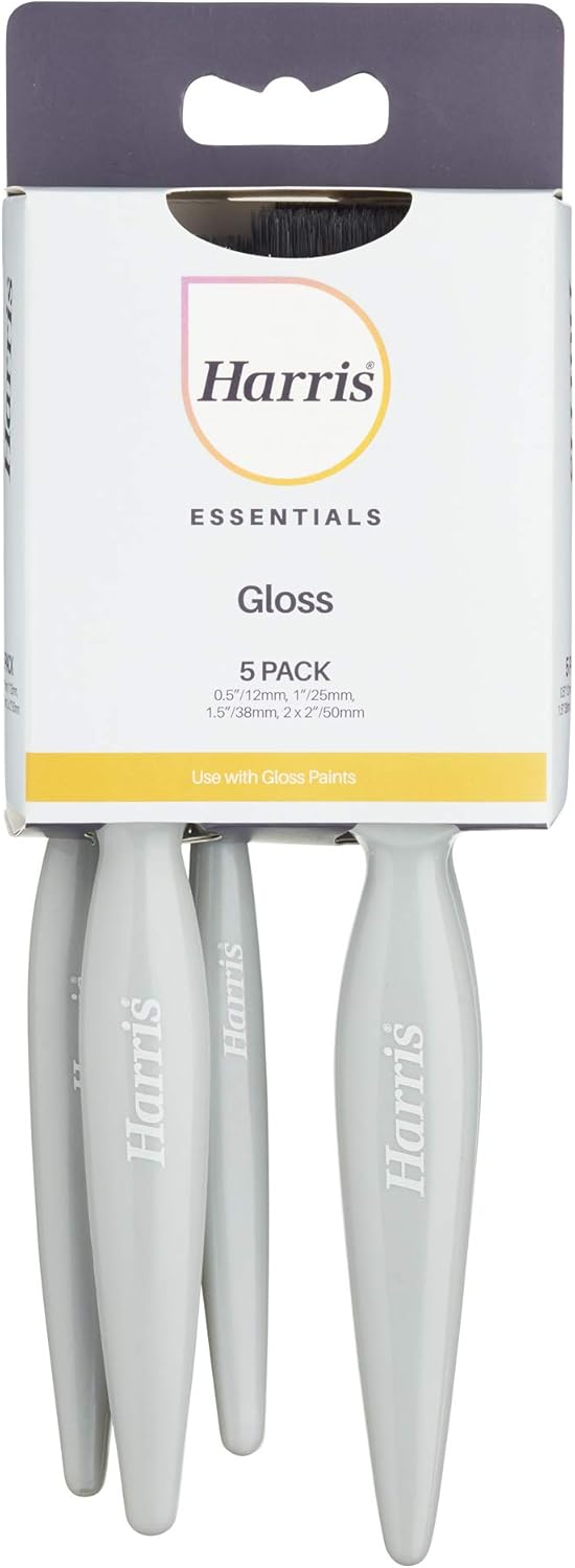 Essen 5PK Gloss Paint Brush Set, Silver-1