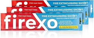 Firexo Pan Fire Extinguisher Sachet (Pack of 3) - Fire Extinguisher Blanket Alternative - Pan Fire Safety Extinguisher for all Oil & Fat Cooking Pan Fires, Home BBQ, Camping, Auto, RVs & Caravan