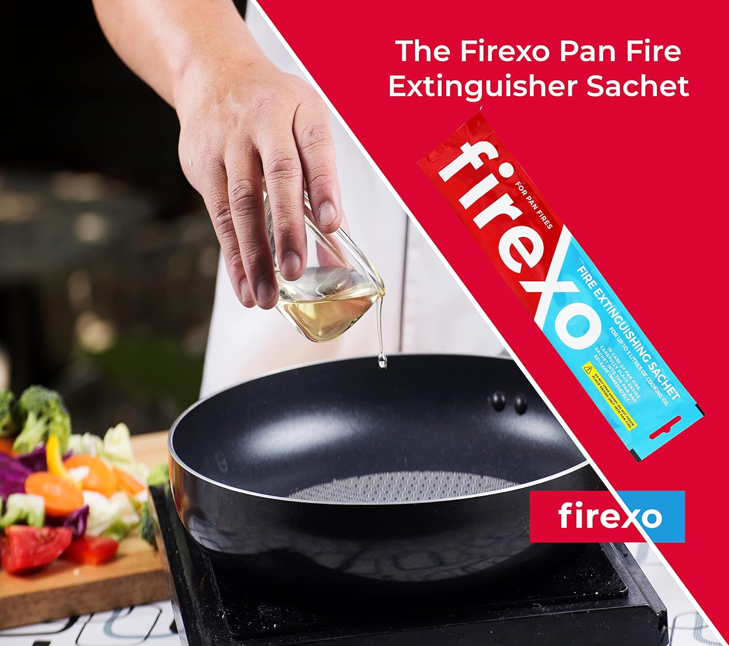 Firexo Pan Fire Extinguisher Sachet (Pack of 3) - Fire Extinguisher Blanket Alternative - Pan Fire Safety Extinguisher for all Oil & Fat Cooking Pan Fires, Home BBQ, Camping, Auto, RVs & Caravan-3