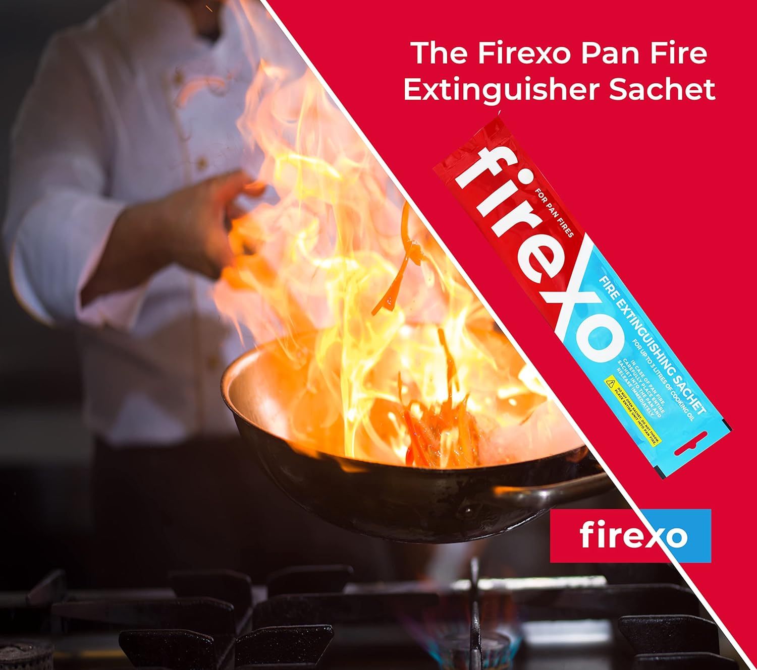 Firexo Pan Fire Extinguisher Sachet (Pack of 3) - Fire Extinguisher Blanket Alternative - Pan Fire Safety Extinguisher for all Oil & Fat Cooking Pan Fires, Home BBQ, Camping, Auto, RVs & Caravan-4