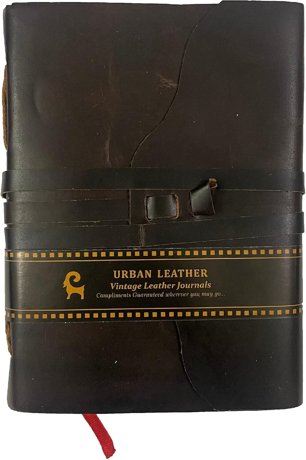 URBAN LEATHER Rustic Black Vintage Journal for Men Women - Sketchbook Scrapbook Writing Notebook, Blank Unlined Pages-0