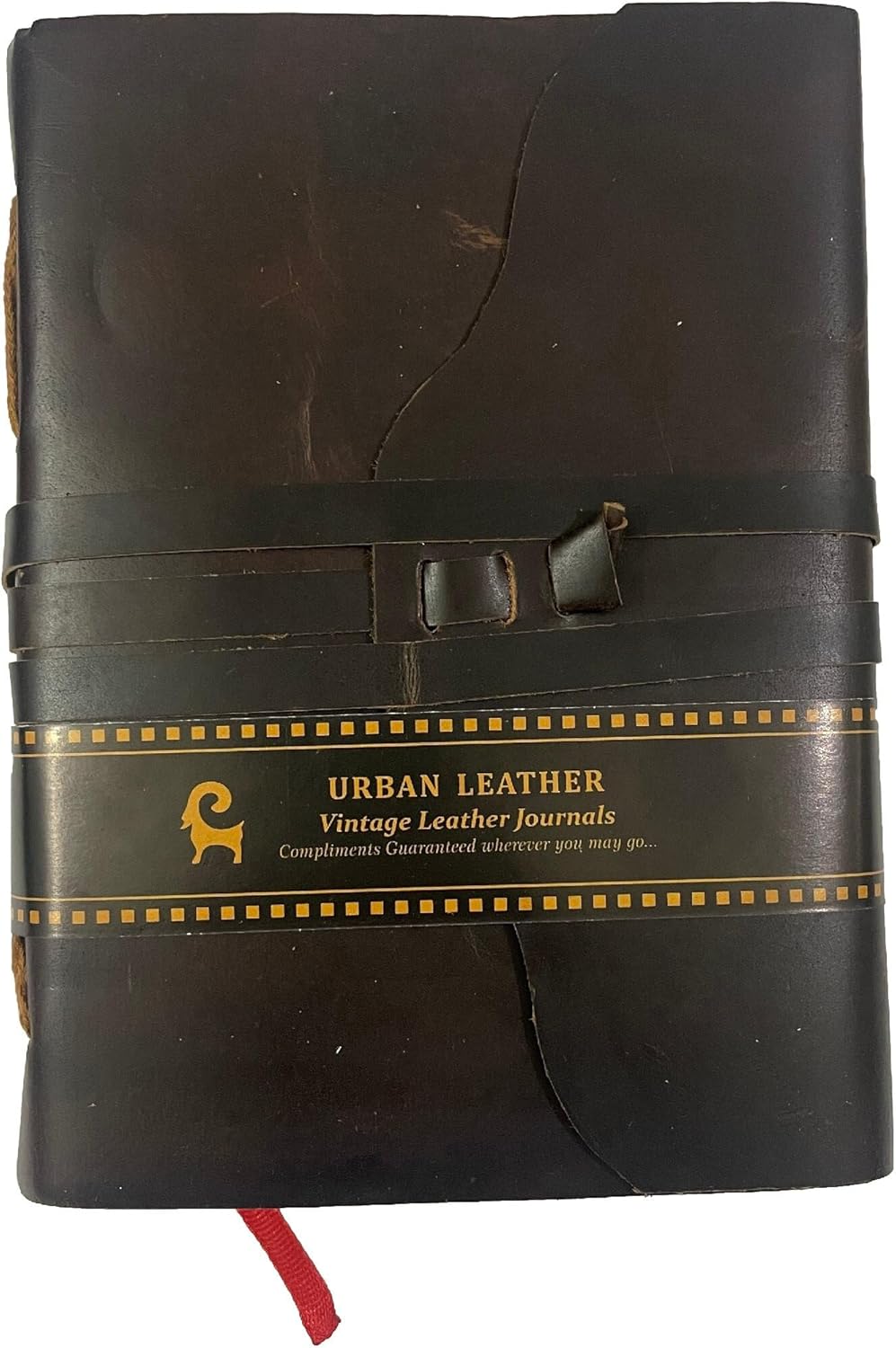 URBAN LEATHER Rustic Black Vintage Journal for Men Women - Sketchbook Scrapbook Writing Notebook, Blank Unlined Pages-5