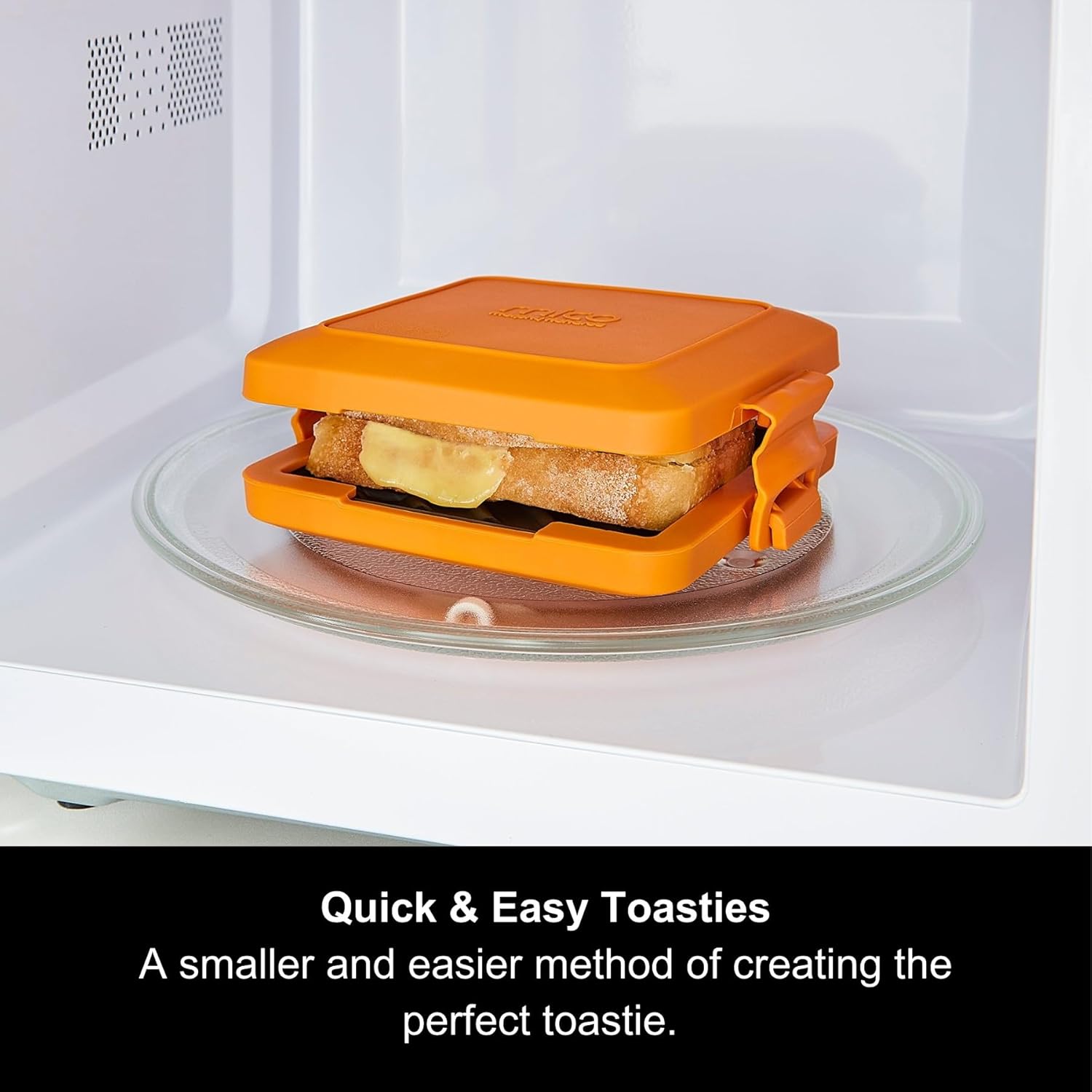 Morphy Richards Mico Microwave Toastie Sandwich Maker and Grill, Silicone Microwaveable Cookware, Non-stick Coating, Heatwave Technology, Orange, 511644-1