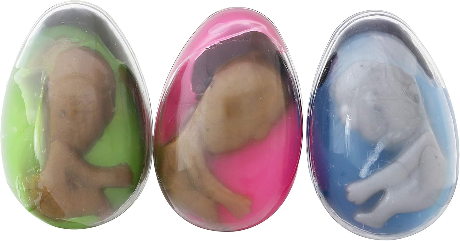 Toyland® Pack of 3 x 8.5cm Alien Egg Toy - Alien In Goo & Plastic Egg - Novelty & Gag Toys-0