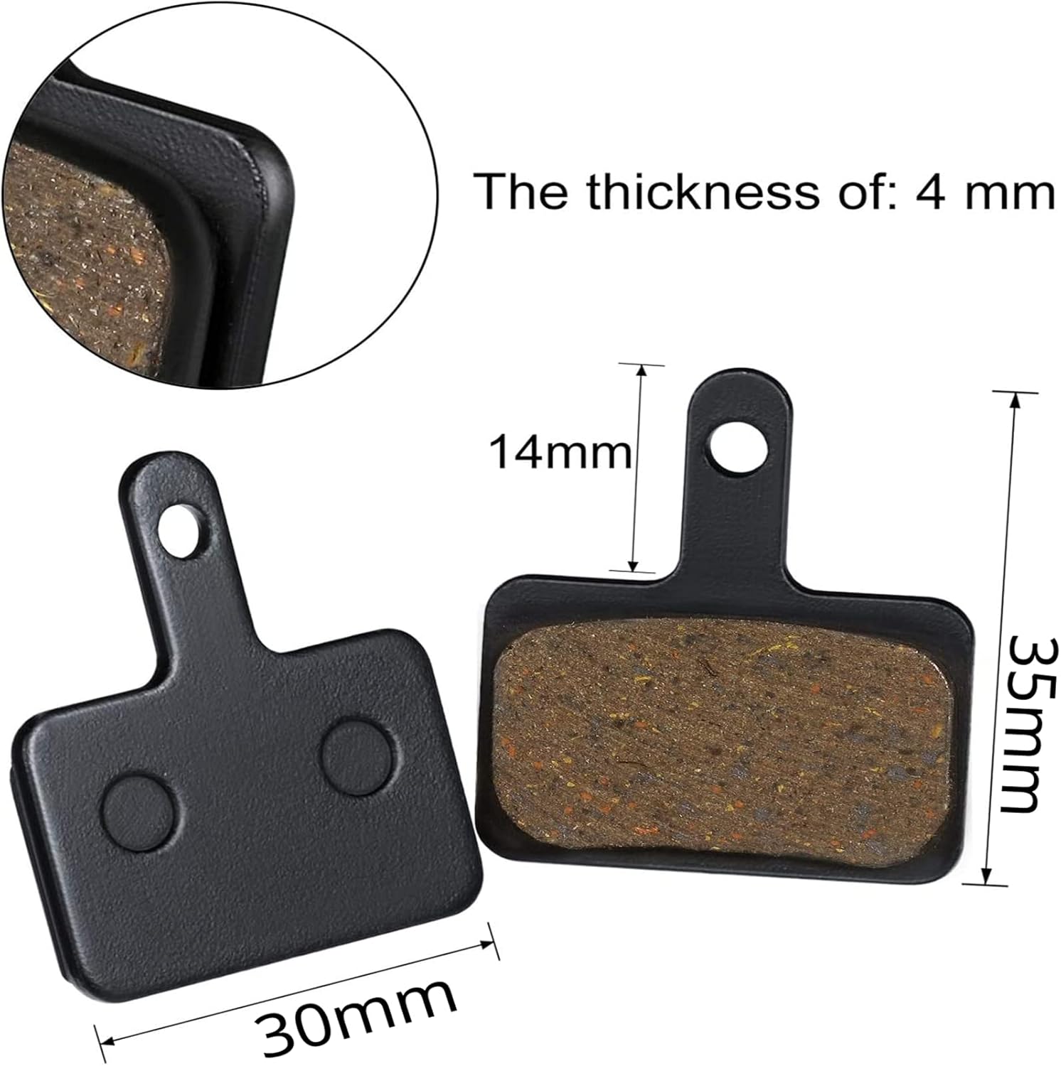 Zonon 4 Pairs Bicycle Disc Brake Pads and Spring Competible with Trp Tektro Shimano Deore-2