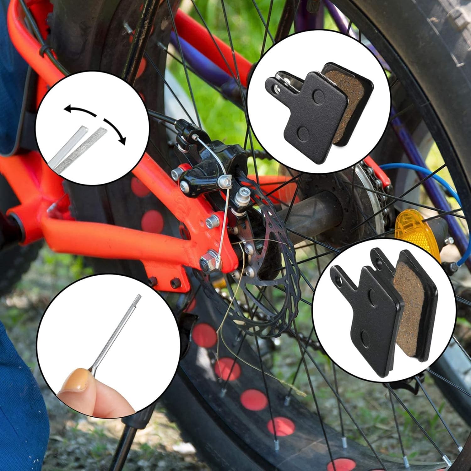 Zonon 4 Pairs Bicycle Disc Brake Pads and Spring Competible with Trp Tektro Shimano Deore-4