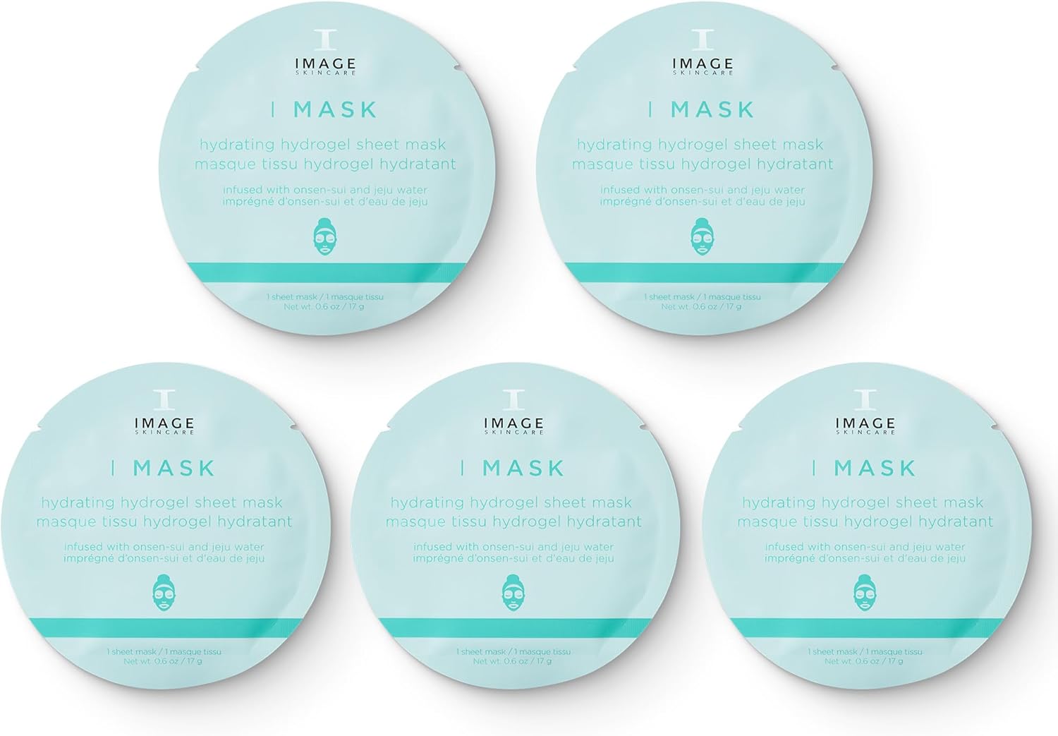 IMAGE Skincare, Hydrogel Sheet Mask 5pk Gift Set, I MASK Facial Hydrating Serum Mask, Hyaluronic Acid, Stocking Filler Pack of 5-0