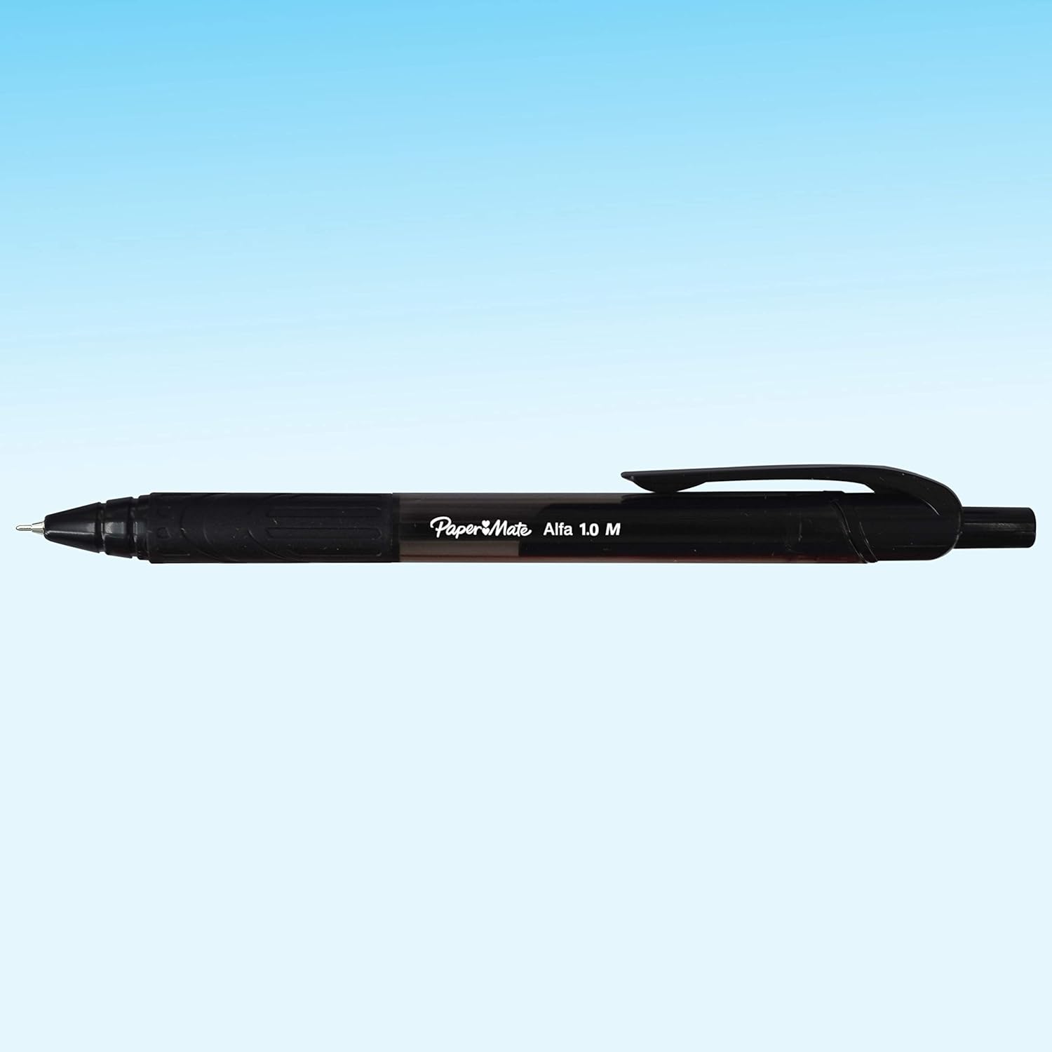 Paper Mate Alfa Retractable Ballpoint Pens | Medium Point (1.0 mm) | Black Ink | 12 Count-1