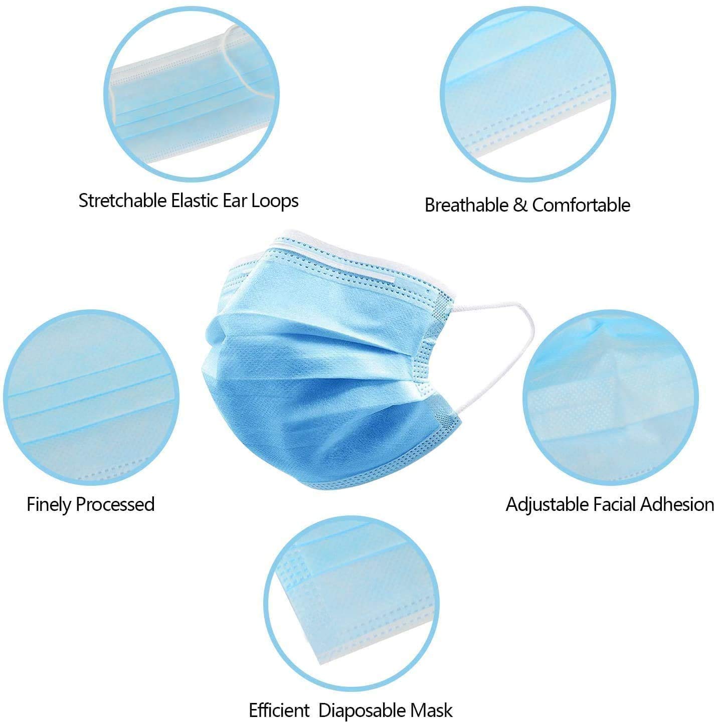 MXG Atos 50 Pcs Pack Disposable Surgical Face Masks 3 Ply - 3 Layers - 50pcs Sealed Bag-7