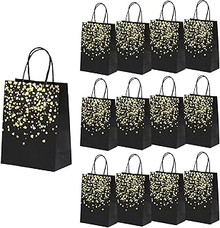 XNX 24Pcs Paper Party Bags,Gift Kraft Bag Hen Party Bags with Handles for Birthday,Wedding Keepsake Night Celebrations