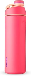 Owala Twist Stainless Steel Water Bottle with Screw Cap, 710 ml, Hyper Flamingo