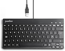 Perixx PERIBOARD-426, Compact Wired USB Mini Keyboard, QWERTY UK Layout, Lightweight Design, Ideal for Home and Office Use, Multimedia Keys, Black