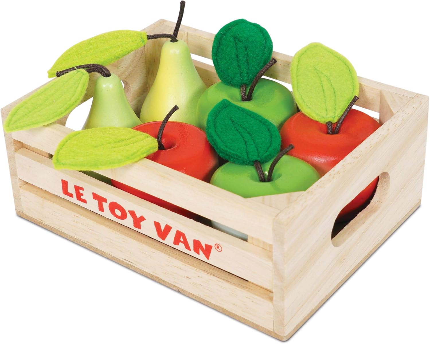 Le Toy Van - Wooden Honeybee Market Apples & Pears Crate | Supermarket Pretend Play Shop Food-0