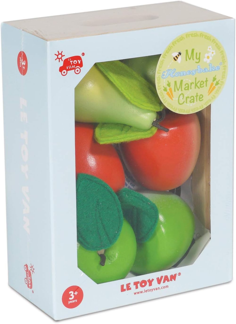 Le Toy Van - Wooden Honeybee Market Apples & Pears Crate | Supermarket Pretend Play Shop Food-3