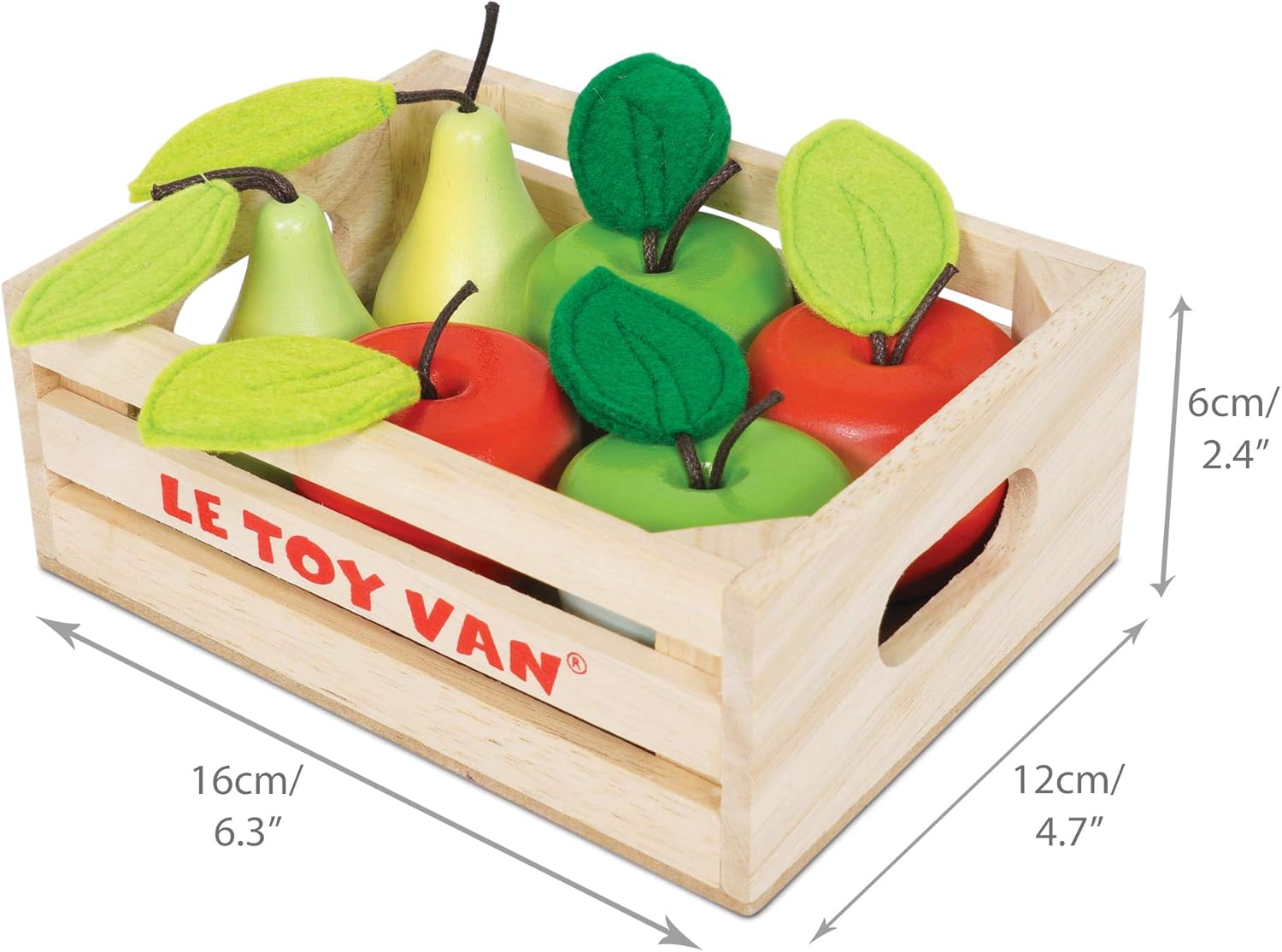 Le Toy Van - Wooden Honeybee Market Apples & Pears Crate | Supermarket Pretend Play Shop Food-4