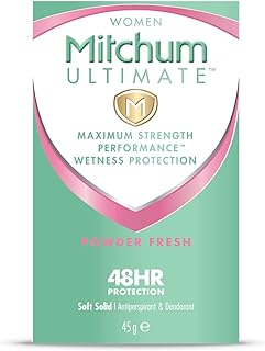 Mitchum Ultimate Women 48 Hr Protection Soft Solid Cream Stick Deodorant and Anti-Perspirant, Powder Fresh, 45 g (Pack of 1)