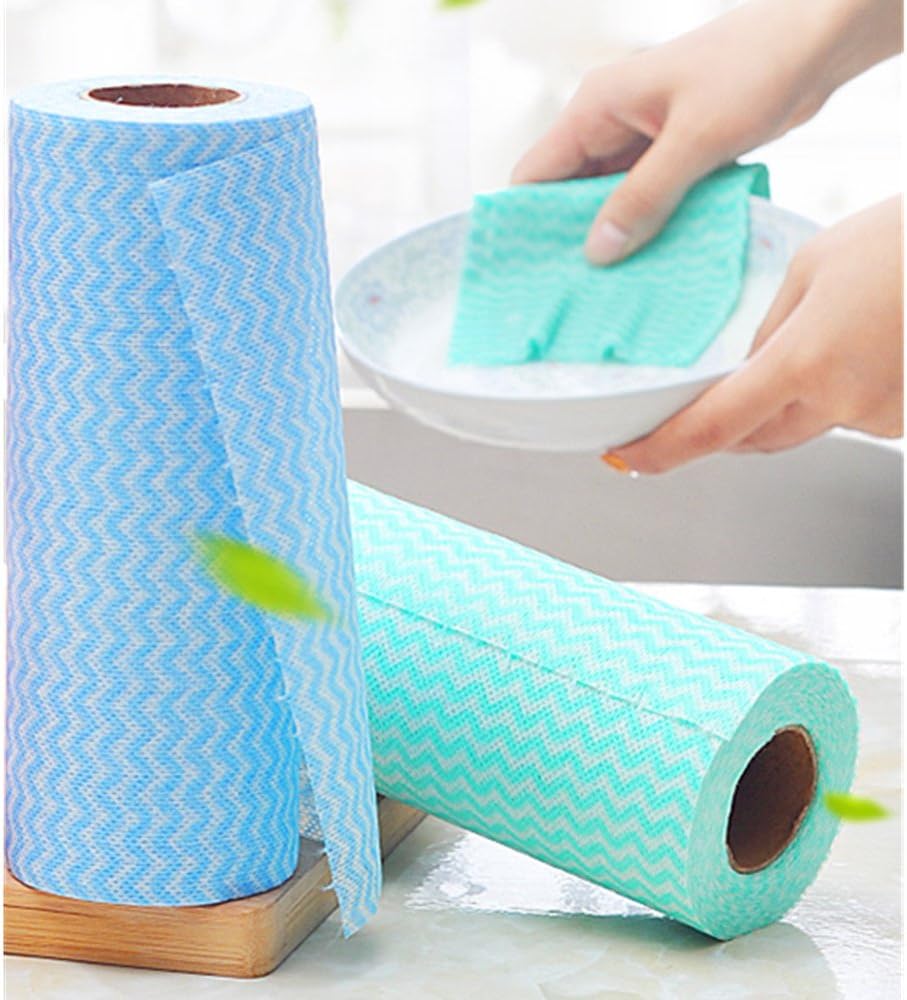 JEBBLAS Dish Cloths Disposable Cloth roll Jay Clothes All Purpose Cloths j Cloths for Kitchen All Purpose Cleaning Cloth 3 Roll Blue-1