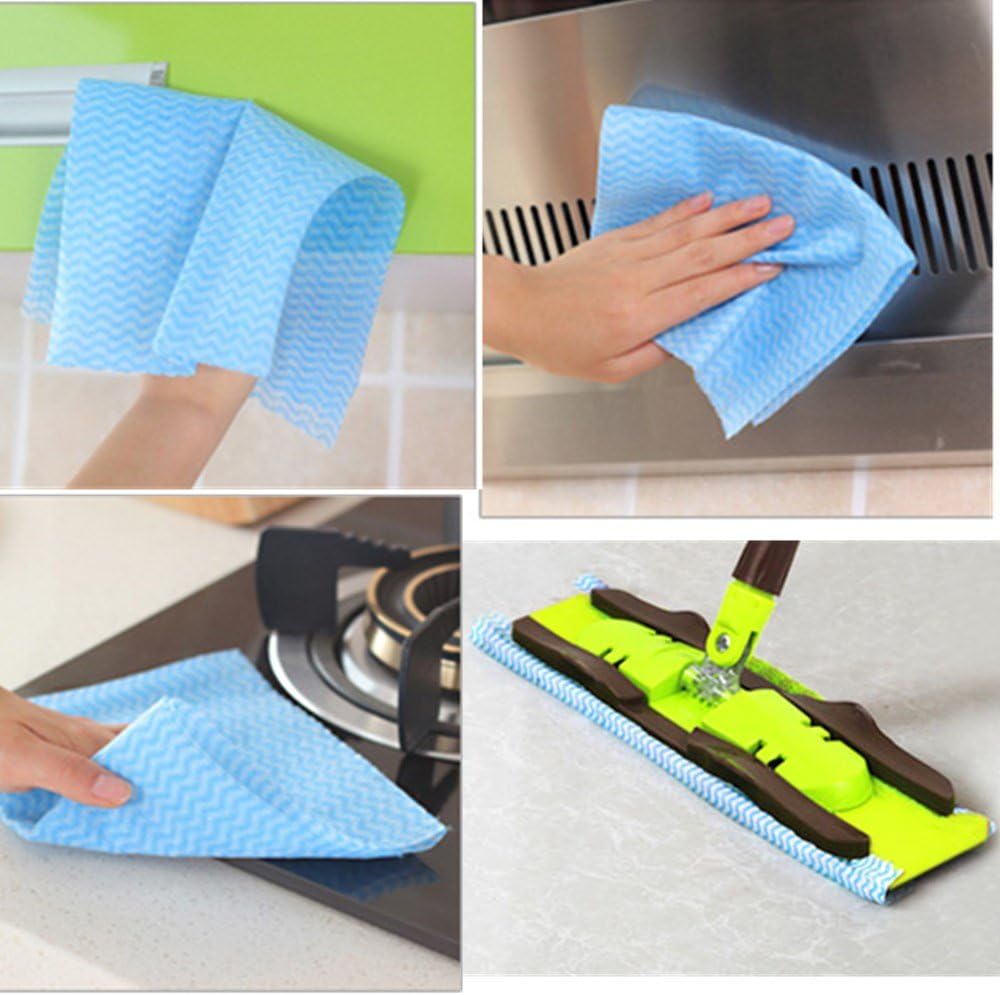 JEBBLAS Dish Cloths Disposable Cloth roll Jay Clothes All Purpose Cloths j Cloths for Kitchen All Purpose Cleaning Cloth 3 Roll Blue-2