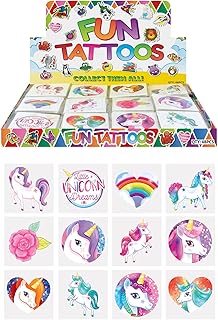 2 X 24 x Girls UNICORN Temporary Tattoos Children's Birthday Party Bag Filler