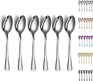 Dinner Spoons, Kyraton 6 Pieces 19cm Stainless Steel Table Spoon, Soup Spoons, Dessert Spoons Sliverware Dishwasher Safe Set of 6