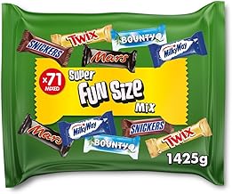 Mars, Snickers, Twix, Funsize Chocolate Variety Bag of Halloween Chocolate & Biscuit Bars, 1.4Kg, 5x1 Party Selection