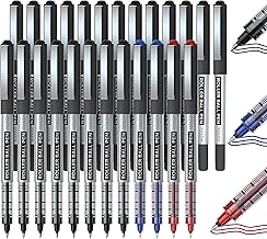 Shuttle Art Rollerball Pens, 25 Pack (21 Black, 2 Blue, 2 Red) 0.5mm Liquid Ink Pens, Quick Drying & Long Lasting Extra Fine Point Pens for Writing, Journaling, Notes Taking School Office Supplies