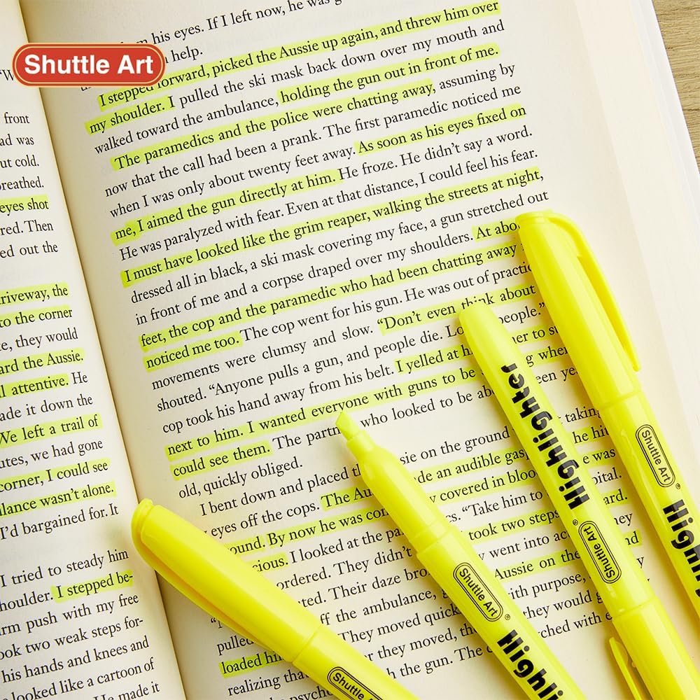 Shuttle Art 70 Pack Highlighters, Yellow Highlighters with Versatile Chisel Tip, Highlighter Markers Bulk in Vibrant Color for Highlighting as Office, School Supplies-3