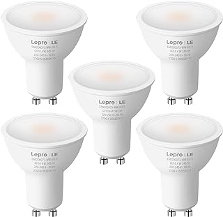 Lepro GU10 LED Bulbs Warm White, 4W 345lm 2700K, Energy Saving GU10 LED Light Bulbs, 50W Halogen Spotlight Equivalent, 100° Beam Angle, Non Dimmable, Pack of 5