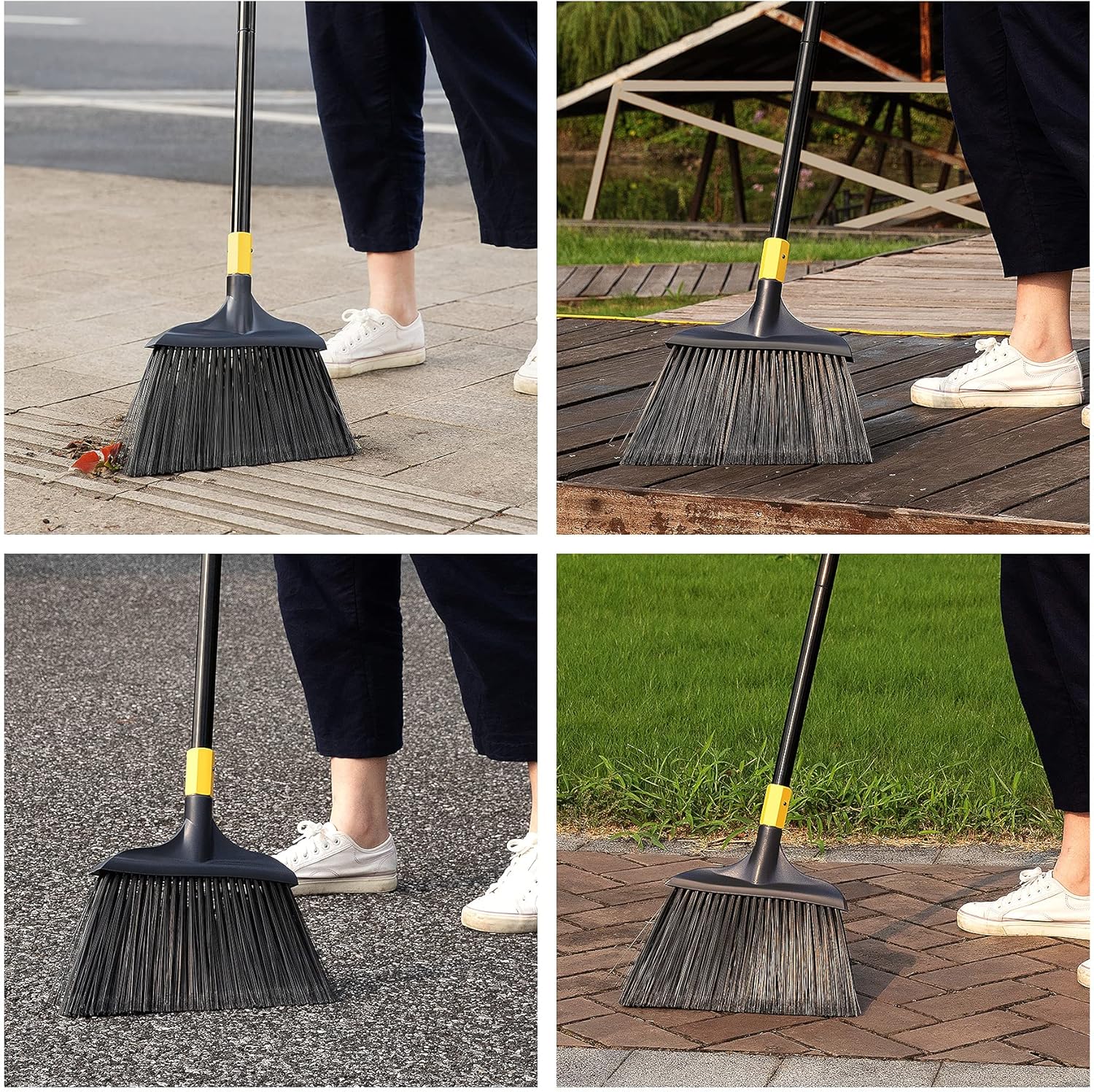 Yocada Heavy-Duty Broom Outdoor Commercial for Courtyard Garage Lobby Mall Market Floor Home Kitchen Room Office Pet Hair Rubbish 54Inch-5