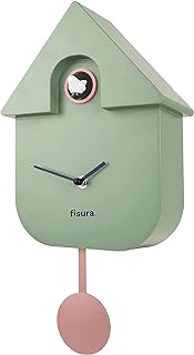 Fisura - Cuckoo clock. Wall clock. Original wall clock for gift. 3 AA batteries not included. 21,5 x 8 x 41,5. Material: ABS plastic. (Mint)