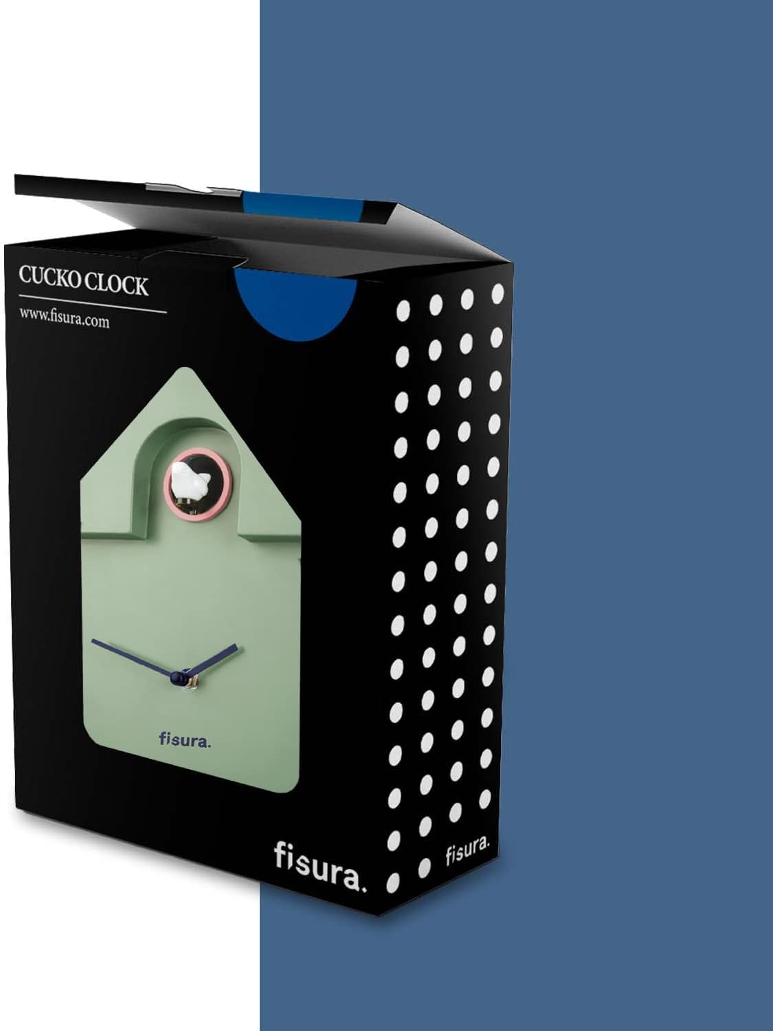 Fisura - Cuckoo clock. Wall clock. Original wall clock for gift. 3 AA batteries not included. 21,5 x 8 x 41,5. Material: ABS plastic. (Mint)-6