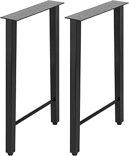 Happybuy Metal Table Legs Set of 2, Dining Table Legs 28" Height Desk Legs Trapezoid Shape Bench Legs Feet Industrial DIY Coffee Table Legs 661lbs Load Capacity Steel Table Legs for Kitchen Office