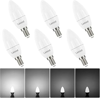 Linkind E14 LED Dimmable Candle Light Bulbs, 5W 5000K Daylight White SES Candle Bulb B35, 470lm, 40W Equivalent, Energy Saving, CE/RoHS/ErP Certified, 6 Pack