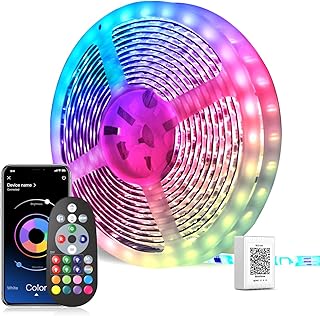 Mexllex LED Strip Lights 30m, Ultra-Long LED Lights Strip Music Sync, App Control with Remote, LED RGB Tape Lights LED Lights for Bedroom