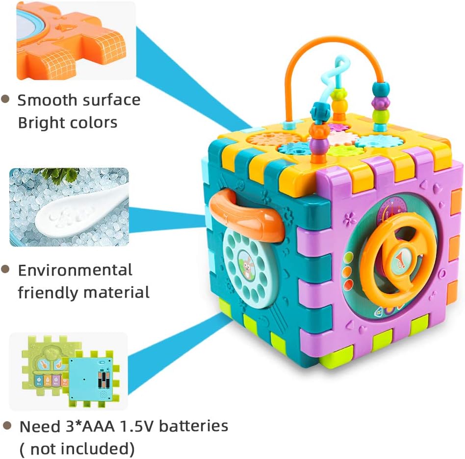 nicknack Activity Cube Baby Toys, 6-in-1 Baby Sensory Toy Set,1st Birthday Gifts for Boys Girl Toddlers Baby 1 Year Old-3
