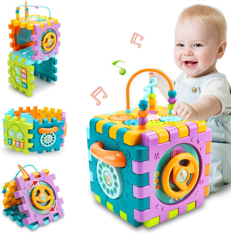 nicknack Activity Cube Baby Toys, 6-in-1 Baby Sensory Toy Set,1st Birthday Gifts for Boys Girl Toddlers Baby 1 Year Old-8