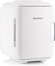 Subcold Classic4 Mini Fridge - Cooler & Warmer | 4 Litre/6 Cans | AC+USB | Portable Small Fridge for Skincare, Bedroom, Dorm, Car, Travel (White)