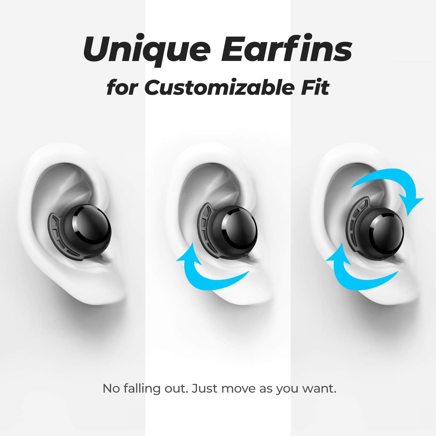 Tribit Wireless Earbuds, Bluetooth 5.3 Headphones In Ear with Microphone, Touch Control Earphones with Call Noise Reduction, Bluetooth Earbuds 110H Playtime, Deep Bass IPX8 Waterproof, Black-5