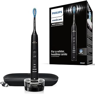 PHILIPS Sonicare DiamondClean 9000 Black Electric Toothbrush, 4 Modes, 3 Intensities, Gum Pressure Sensor, App, Connected Handle, UK 2-Pin Bathroom Plug, Packaging May Vary