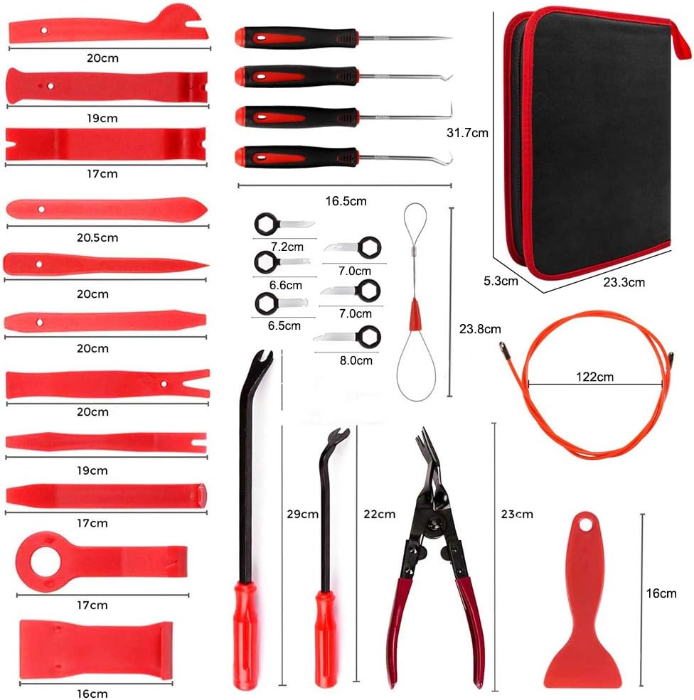 Aohoo Auto Trim Removal Tool Set, for Car Audio, DVD and Nevigation Car Panel Removers Tool with Trim Removal Tool Set for Vehicle Dash Radio Audio Installer(43PCS)-1