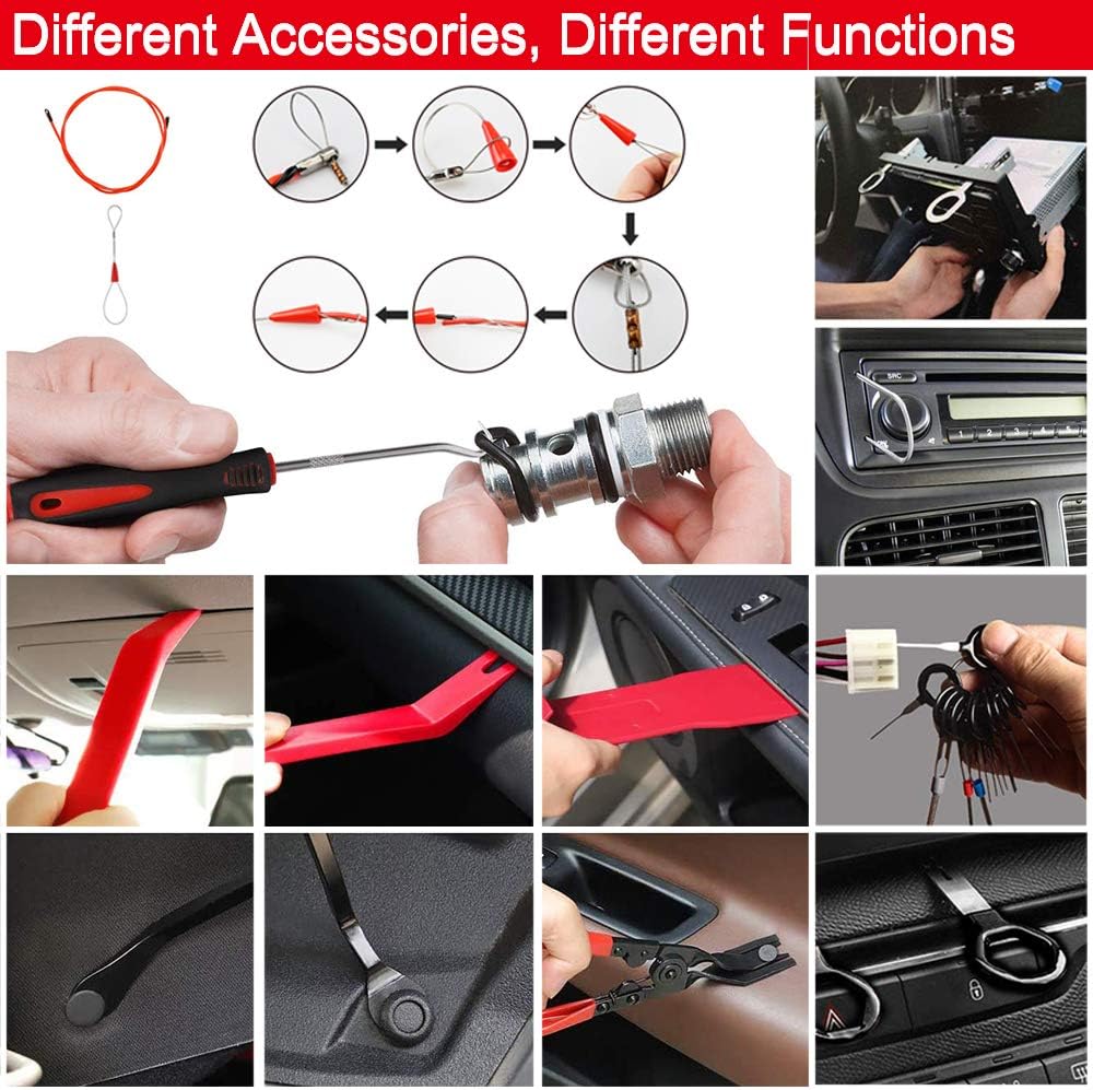 Aohoo Auto Trim Removal Tool Set, for Car Audio, DVD and Nevigation Car Panel Removers Tool with Trim Removal Tool Set for Vehicle Dash Radio Audio Installer(43PCS)-3