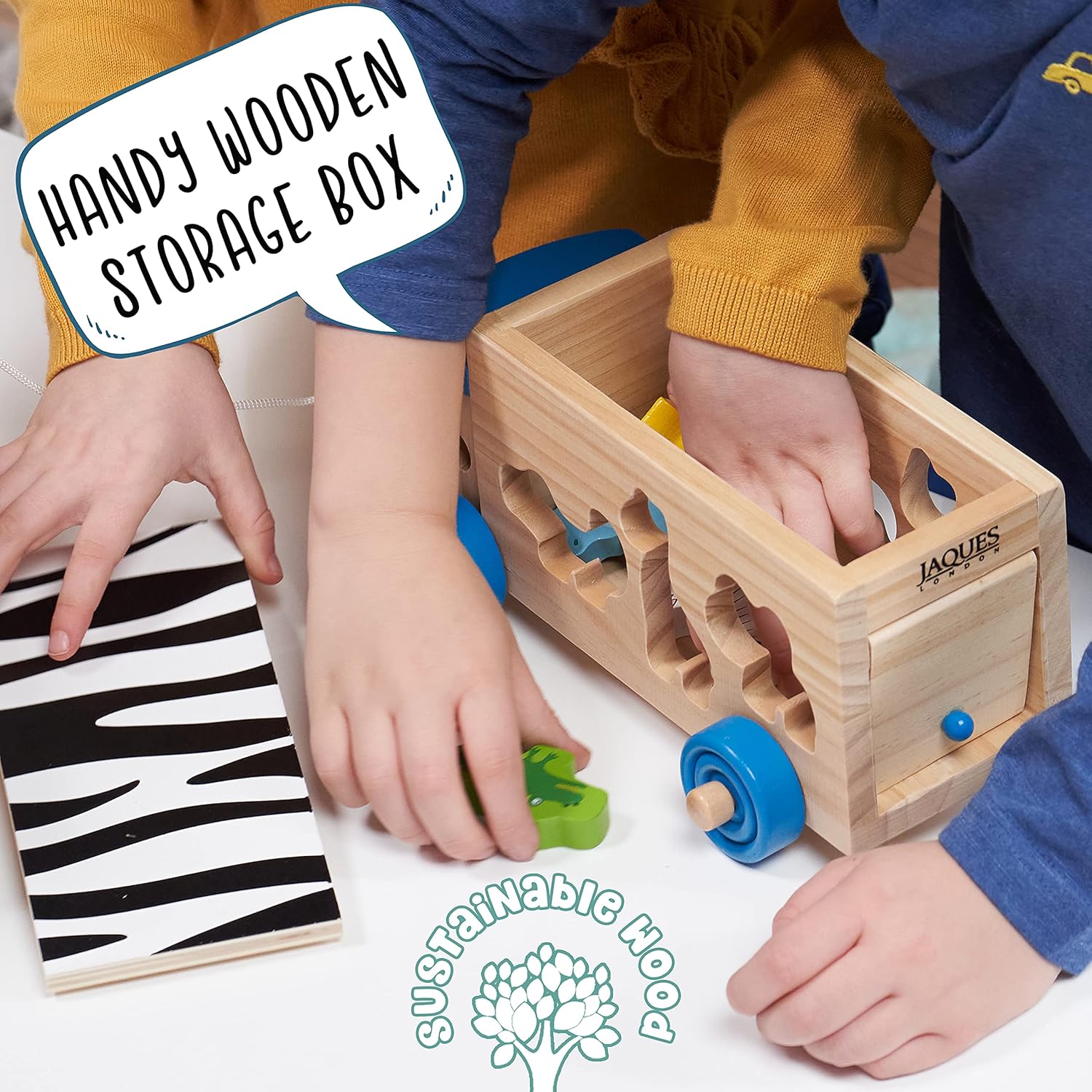 Jaques of London Wooden Shape Sorter for 1 Year Old | Wooden Toys | Safari Bus Animal Toys for 1 2 3 Year Olds | Baby Toys | Since 1795-4