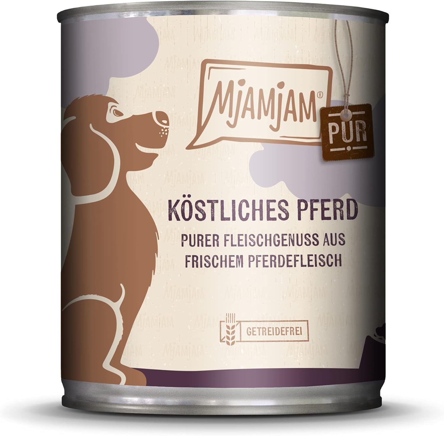 MjAMjAM - premium wet food for dogs - pure meat enjoyment - delicious pure horse, pack of 6 (6 x 800 g), grain-free with extra meat-2