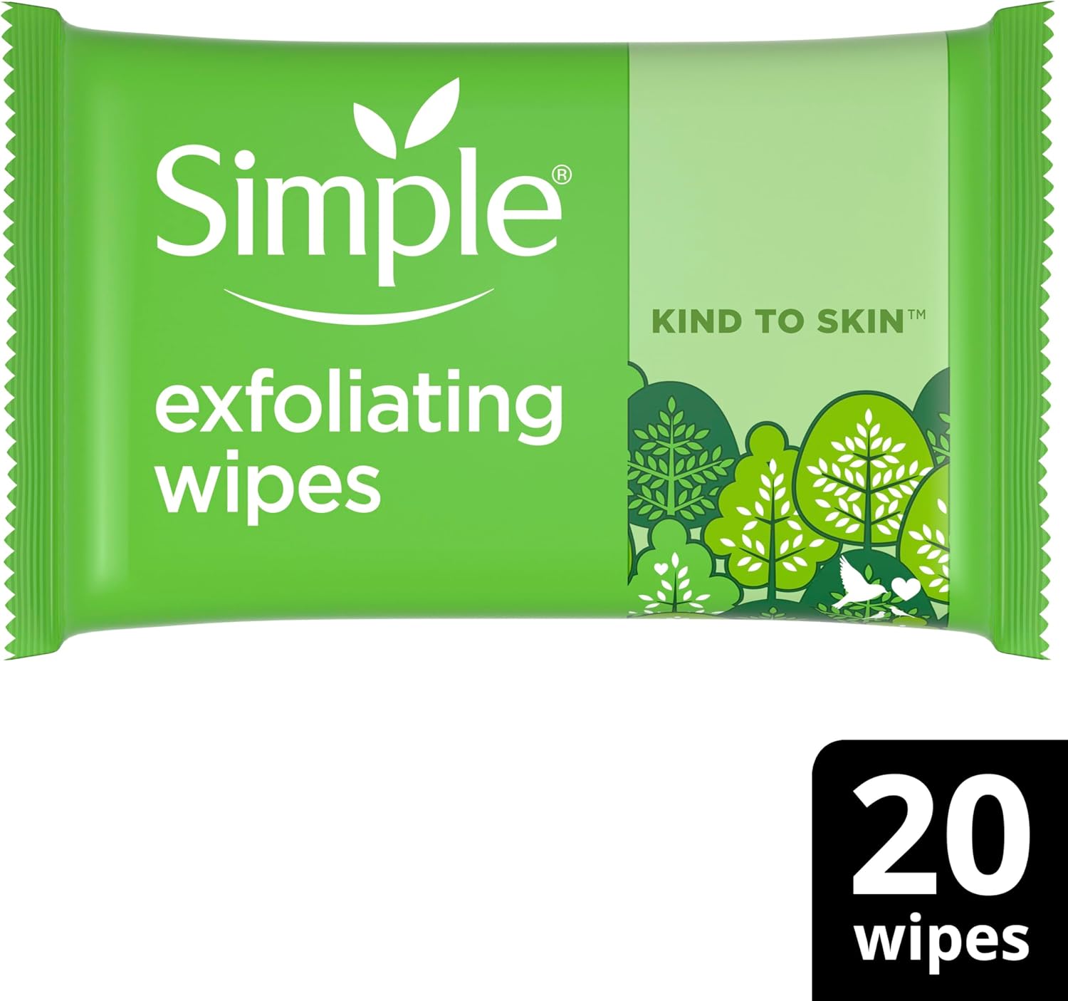 Simple biodegradable Exfoliating Face Wipes cleansing wipes to smooth skin and unclog pores for sensitive skin 20 wipes-1