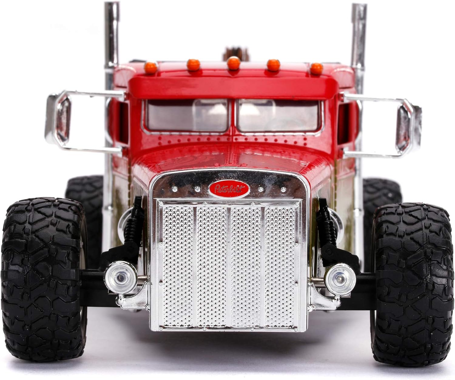 Jada Toys Fast & Furious Hobbs and Shaw Custom Peterbilt Truck Car Tuning Model 1:24 Opening Doors wheel Red/Yellow-1