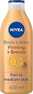 NIVEA Q10 Firming + Radiance Gradual Tan (400 ml), Tan Activating Firming Cream with Q10, Supports a Gradual Tan, Tanning Moisturiser for a Sun-Kissed Radiant Glow