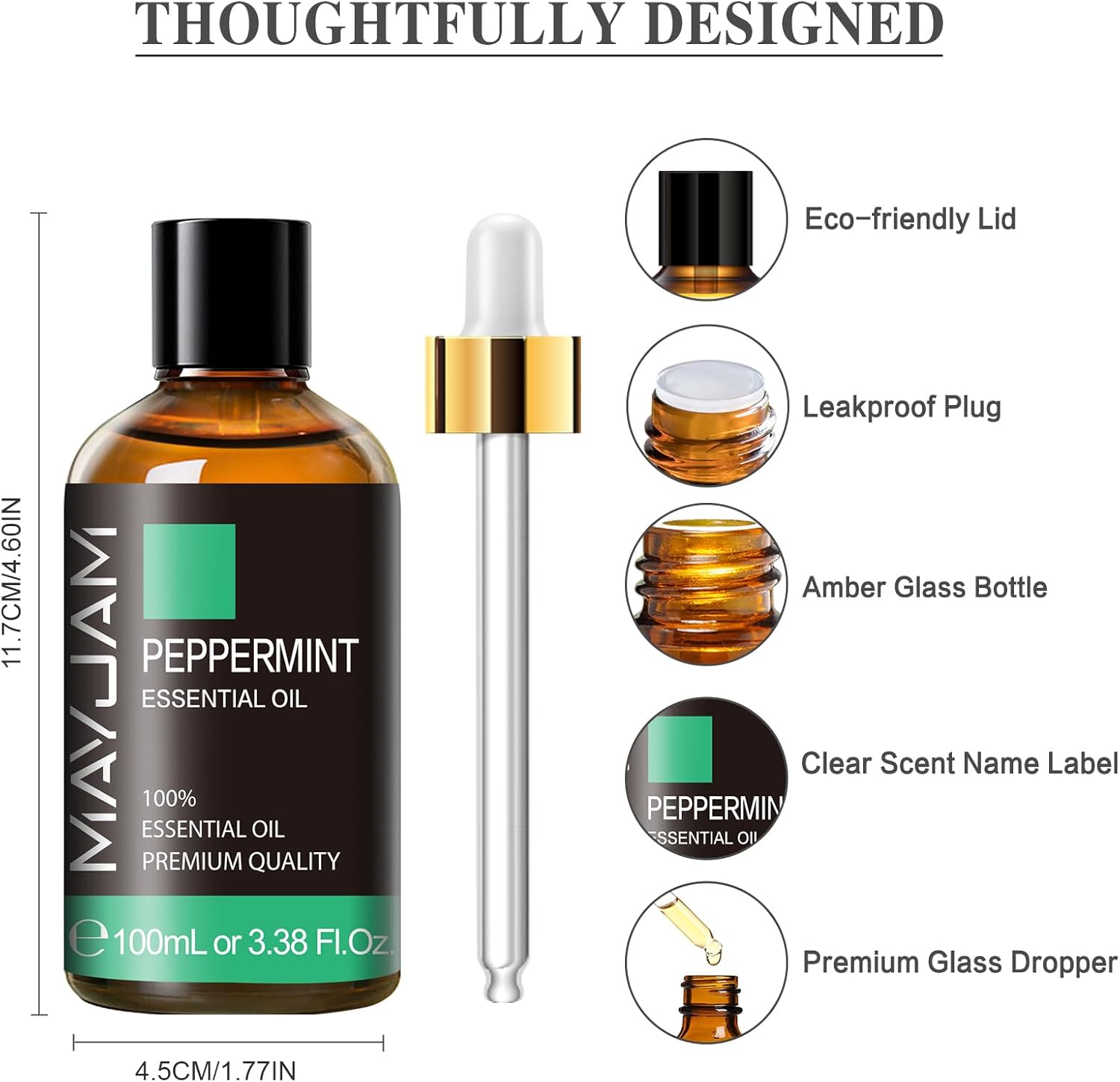 MAYJAM Peppermint Essential Oils 100ML, Peppermint Oil for Diffuser, Humidifier, DIY, Home, Office-2