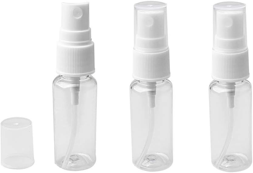 kuou 3 pcs Spray Bottle Set, 20ML Transparent Fine Mist Sprayer Bottles Plastic Empty Refillable Atomiser with Flip Caps-BPA Free PET Plastic,Holiday Travel Bottle-0