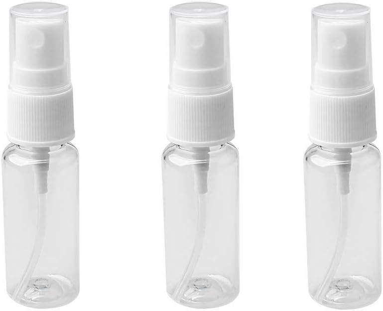 kuou 3 pcs Spray Bottle Set, 20ML Transparent Fine Mist Sprayer Bottles Plastic Empty Refillable Atomiser with Flip Caps-BPA Free PET Plastic,Holiday Travel Bottle-3